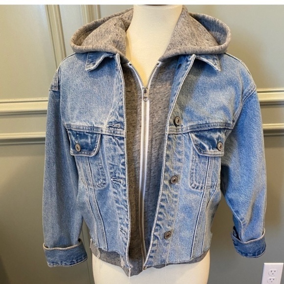 Abercrombie & Fitch cropped denim jacket XS y2k vintage I - Picture 1 of 12